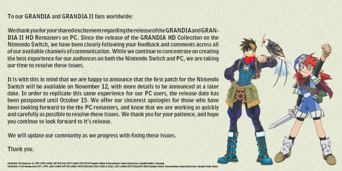 Grandia HD Collection announcement