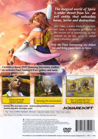 Final Fantasy X European back cover